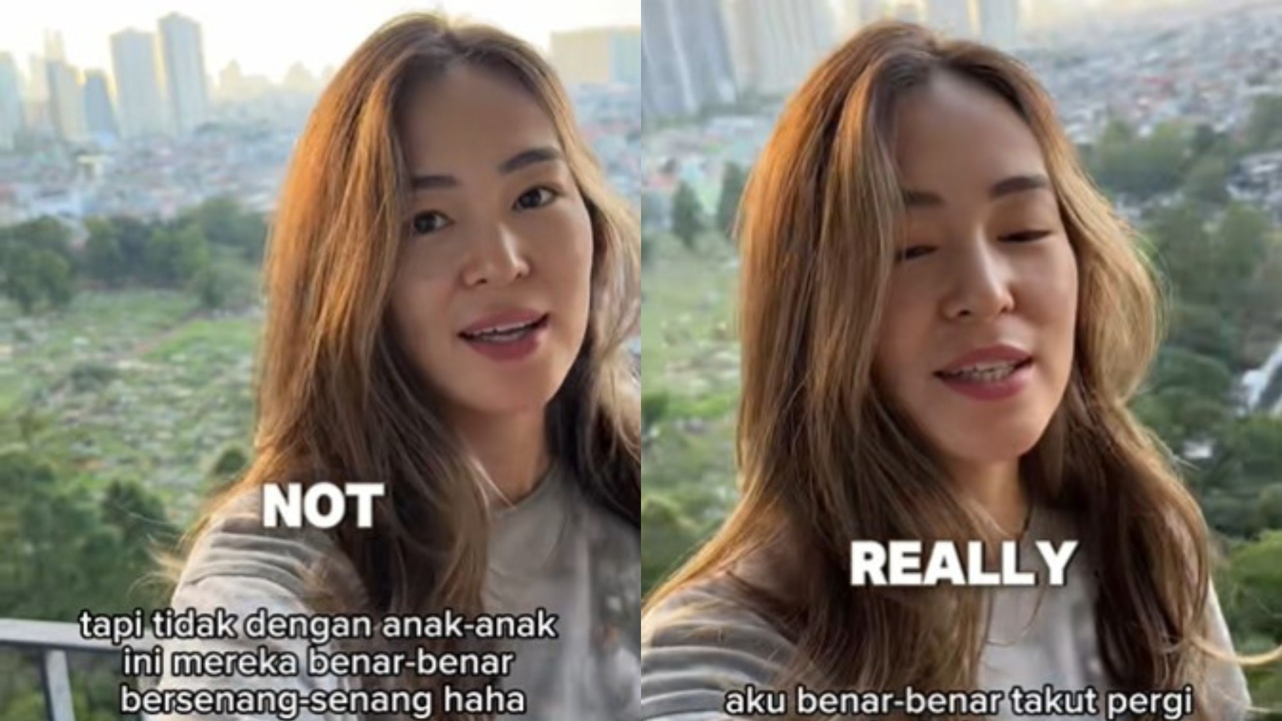 WNA melihat anak-anak bermain di kuburan. (instagram)